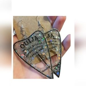 Holographic Ouija Board Drop Earrings Edgy